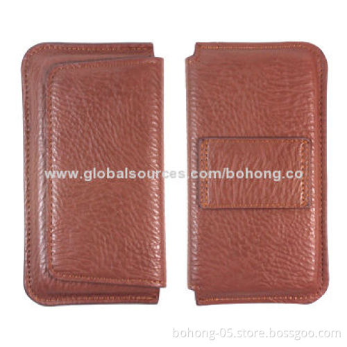 Universal leather case for smartphone, wallet design, 3 sizes available